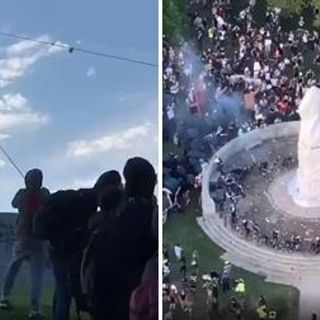 Chaos in Chicago: 18 officers injured, 1000 protesters riot, attempt to tear down Columbus statue