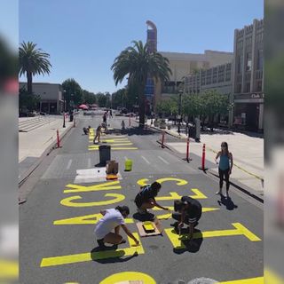 Black Lives Matter mural in Redwood City washed away after suggestion to paint MAGA 2020