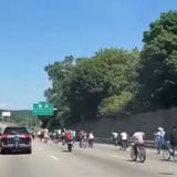 Video shows dozens of young people riding bikes through I-91 traffic in New Haven