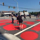 Durham essential workers paint "Black Lives Matter" at downtown intersection :: WRAL.com