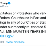 Trump tweets imaginary law that doesn't exist to threaten protesters | Boing Boing
