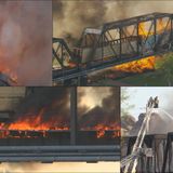 Train derailment, massive fire on bridge over Tempe Town Lake