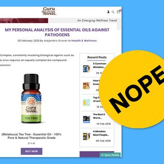 The Government Has Cracked Down On Companies Selling Tea, Silver, And Essential Oils As “Scam” Coronavirus Cures