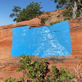 Zion National Park rangers looking for vandals who painted rocks blue
