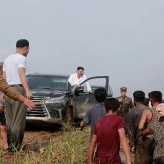 Kim Jong Un takes luxury vehicle to flash-flood zone