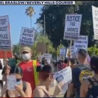 Protests outside the home of deputy who shot Andres Guardado in Covina turns ugly