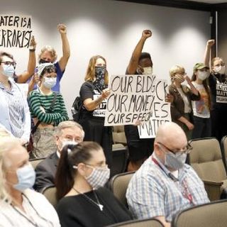 Protesters argue against Oklahoma County resolution limiting free speech