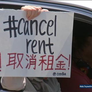 Coronavirus: Demonstrators in Los Angeles demand officials cancel rent