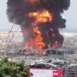 Enormous fire breaks out at Beirut port weeks after explosion destroyed city