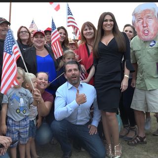 Crowd greets Donald Trump Jr. at central Idaho airstrip