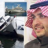 Saudi Prince's $79million superyacht capsizes and partially sinks in Greece