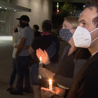 In downtown Los Angeles, a quiet vigil reflects on the life and work of RBG