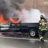 Truck Pulling Trailer Full Of Monkeys Catches Fire On I-287