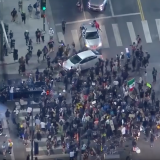 No arrests made after 2 vehicles drove through crowd of protesters in Hollywood, LAPD says