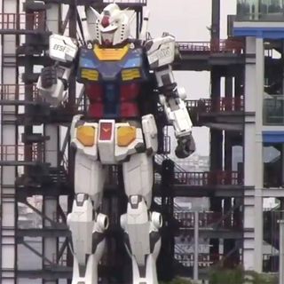 Japanese giant Gundam robot shows off its moves