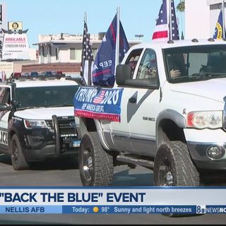 Group hosts ‘Back the Blue’ protest parade on Las Vegas Strip