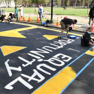 Black Lives Matter, at mural painting in New Haven, celebrated life of woman who survived shooting