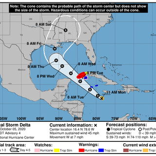 Tropical Storm Delta strengthening, expected to become hurricane Tuesday: See track