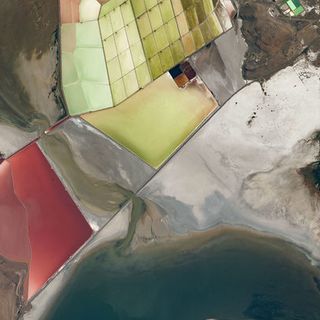 Behold, the Great Salt Lake's Wonderfully Colorful Salt Pans, From Space