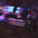 CPD vehicle crashes, falls 25 feet off overpass onto Kennedy Expressway