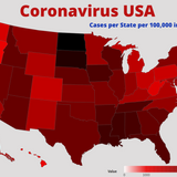 States in U.S. with more Covid Cases per 100,000 people - Statistics and Data