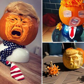 Donald Trump pumpkins are the big Halloween craze as people create 'Trumpkins'