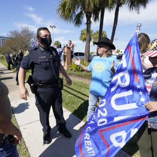 Tempers revved up outside West Gray polling site after report of suspicious backpack