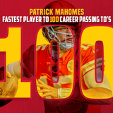 Chiefs QB Patrick Mahomes becomes fastest player to 100 career passing touchdowns