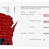 Vast majority of Wisconsin counties now have 'critically high' COVID-19 activity levels