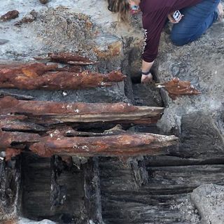 Beach erosion from Tropical Storm Eta unearthed remnants of an 1800s shipwreck in Florida