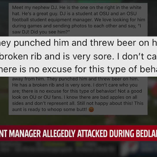 OSU equipment manager allegedly beaten by OU fans attempting to retrieve field goal ball