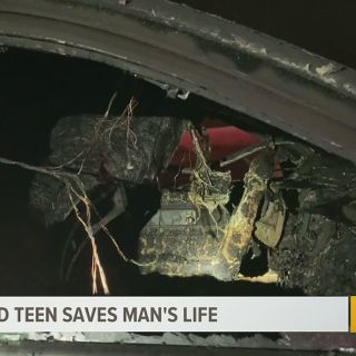 'A good deed that saved that man's life': Teen pulls unconscious man out of burning car overnight