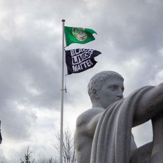 Barre hoists Black Lives Matter flag, with 'thin blue line' on deck