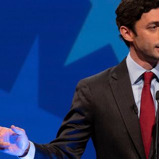 Jon Ossoff debates empty podium