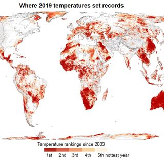 Newly released satellite data reveals the patterns of record warmth in 2019