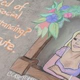 Mom brightens pandemic days with epic sidewalk chalk art, humor