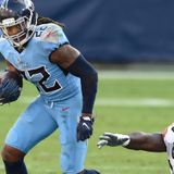 Titans RB Derrick Henry on pace for 200 more rushing yards than last year when he led NFL