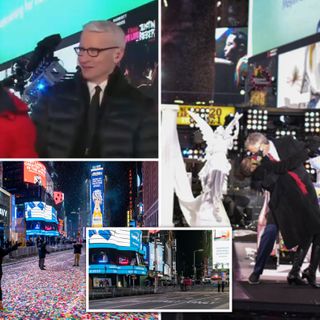 Mayor dances in Times Square as Covid-ravaged NY remains in lockdown