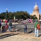 Protesters outside closed Texas Capitol grounds dwindle