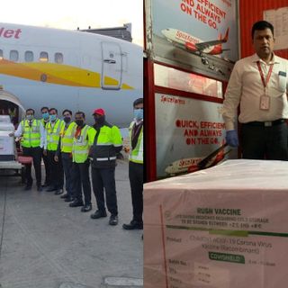 India's first consignment of COVID-19 vaccine 'Covidshield' carried from Pune to Delhi by SpiceJet