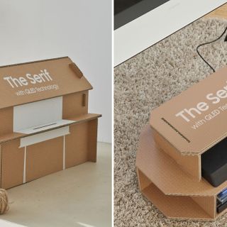 Samsung Redesigned Its TV Boxes to be Easily Converted Into Cat Houses and Entertainment Centers