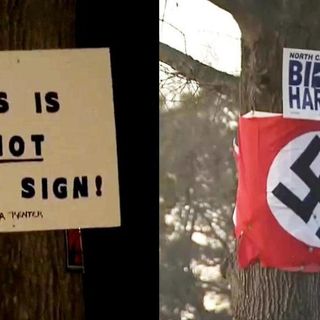 Nazi flag replaced with 'not my sign' message :: WRAL.com