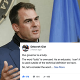 We agree with Dr. Deborah Gist; Governor Kevin Stitt is a bully!