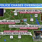 Multiple wild police chases overnight end in 11 arrests, including teens