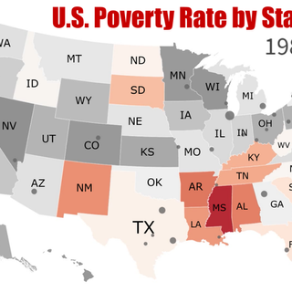 USA - Poverty rate by State - 1980/2019 - Statistics and Data