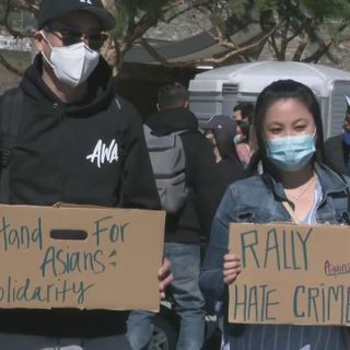 Activists speak out against spate of anti-Asian hate incidents at rally in L.A.’s Chinatown