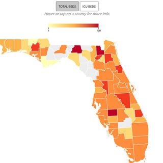 Map: Florida’s hospitals are filling with coronavirus patients. Here are available beds by county and hospital
