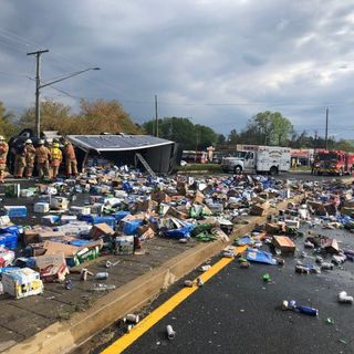 Beer Truck Overturns In Aspen Hill, Injuring Two: Officials