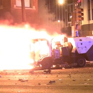 Woman shot among 4 injured in fiery crash with street sweeper in Portage Park