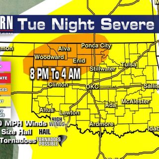 Severe thunderstorms possible this evening and overnight tonight in Oklahoma! Here’s a timeline